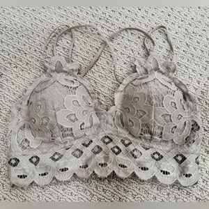 Wishlist Gray Taupe Lace Bralette